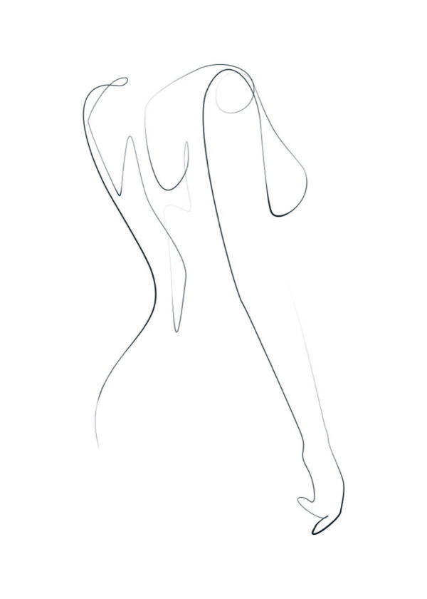 Arte lineal minimalista de una mujer
