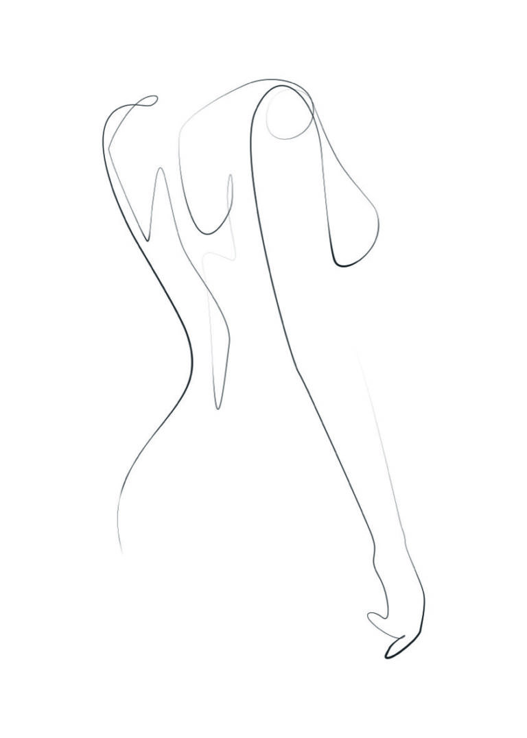Arte lineal minimalista de una mujer