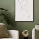 Arte lineal minimalista de una mujer