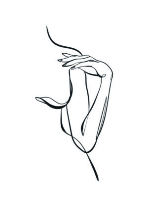 Boceto minimalista de una mano