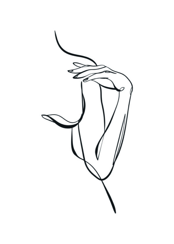 Boceto minimalista de una mano
