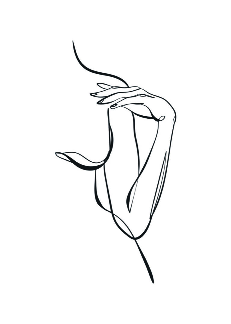 Boceto minimalista de una mano