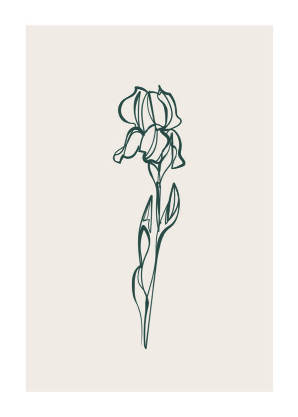 Boceto floral minimalista en línea
