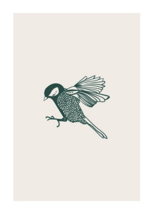 Ilustración de ave elegante y minimalista