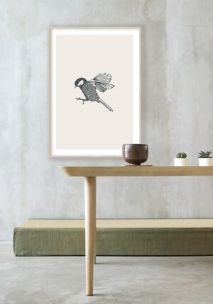 Ilustración de ave elegante y minimalista