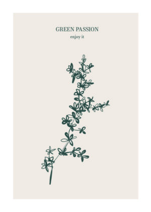 Ilustración natural minimalista en tonos monocromáticos