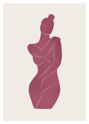 Obra minimalista de silueta femenina abstracta