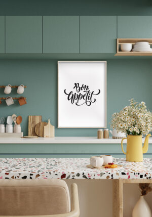 Obra de caligrafía elegante: Bon Appétit