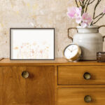 Obra floral minimalista en acuarela elegante