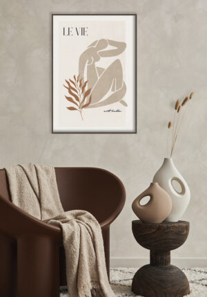 Arte abstracto minimalista con planta