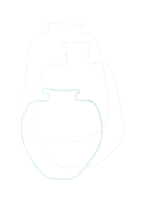 Bocetos minimalistas de floreros