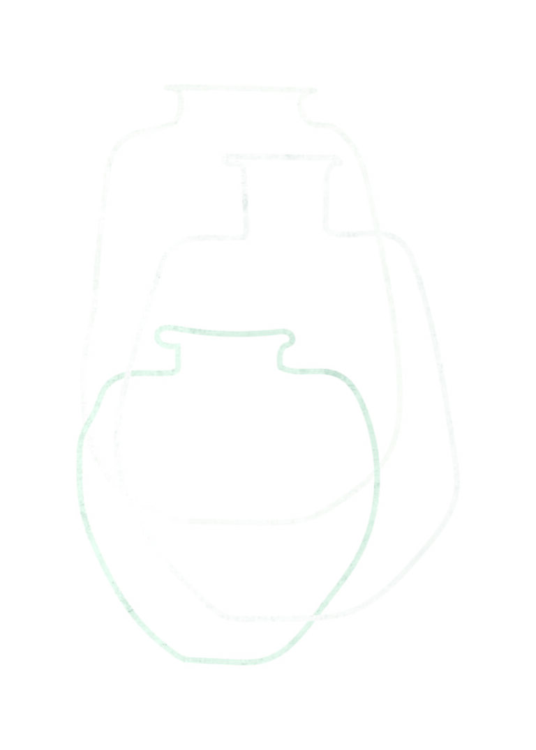 Bocetos minimalistas de floreros