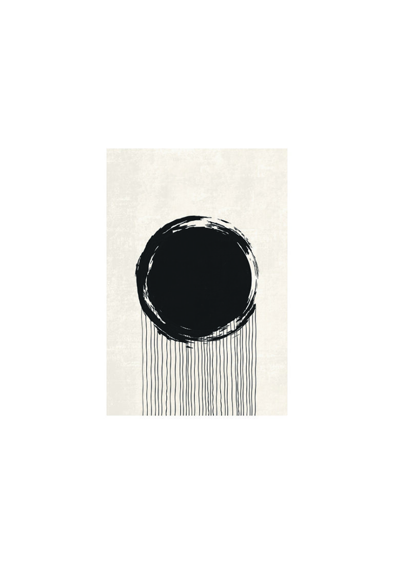 Obra minimalista de tinta goteando