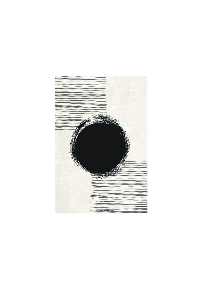 Arte abstracto minimalista en blanco y negro