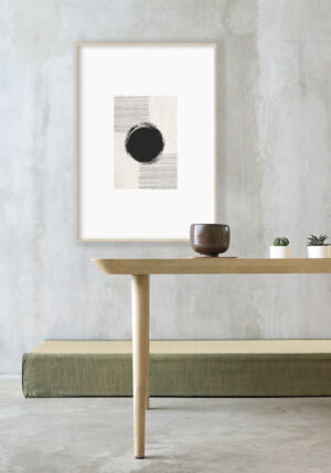 Arte abstracto minimalista en blanco y negro