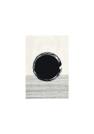 Círculo abstracto minimal en blanco y negro