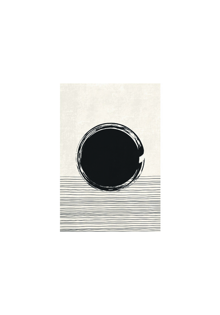 Círculo abstracto minimal en blanco y negro