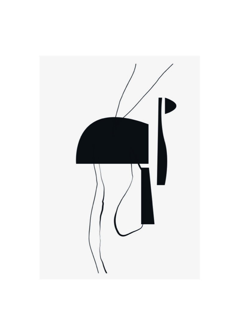 Obra minimalista en blanco y negro