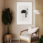 Obra minimalista en blanco y negro