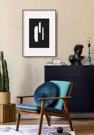 Diseño abstracto moderno en blanco y negro