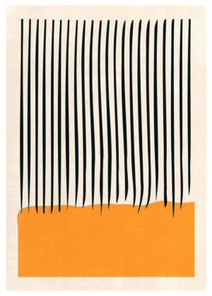 Obra abstracta minimalista en amarillo