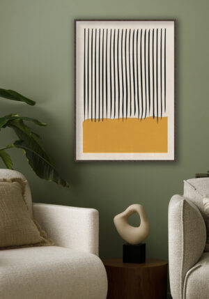 Obra abstracta minimalista en amarillo