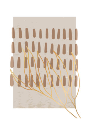 Ilustración abstracta botánica minimalista