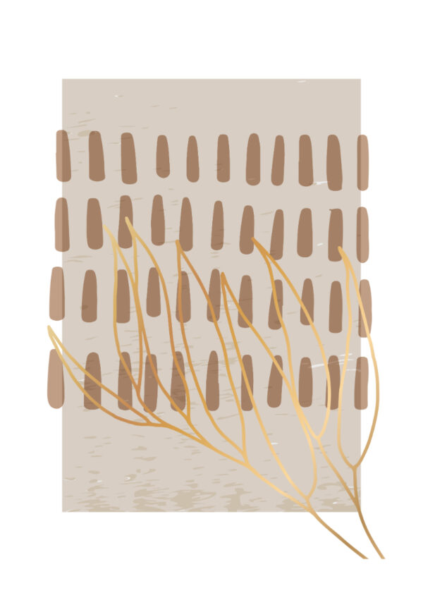 Ilustración abstracta botánica minimalista