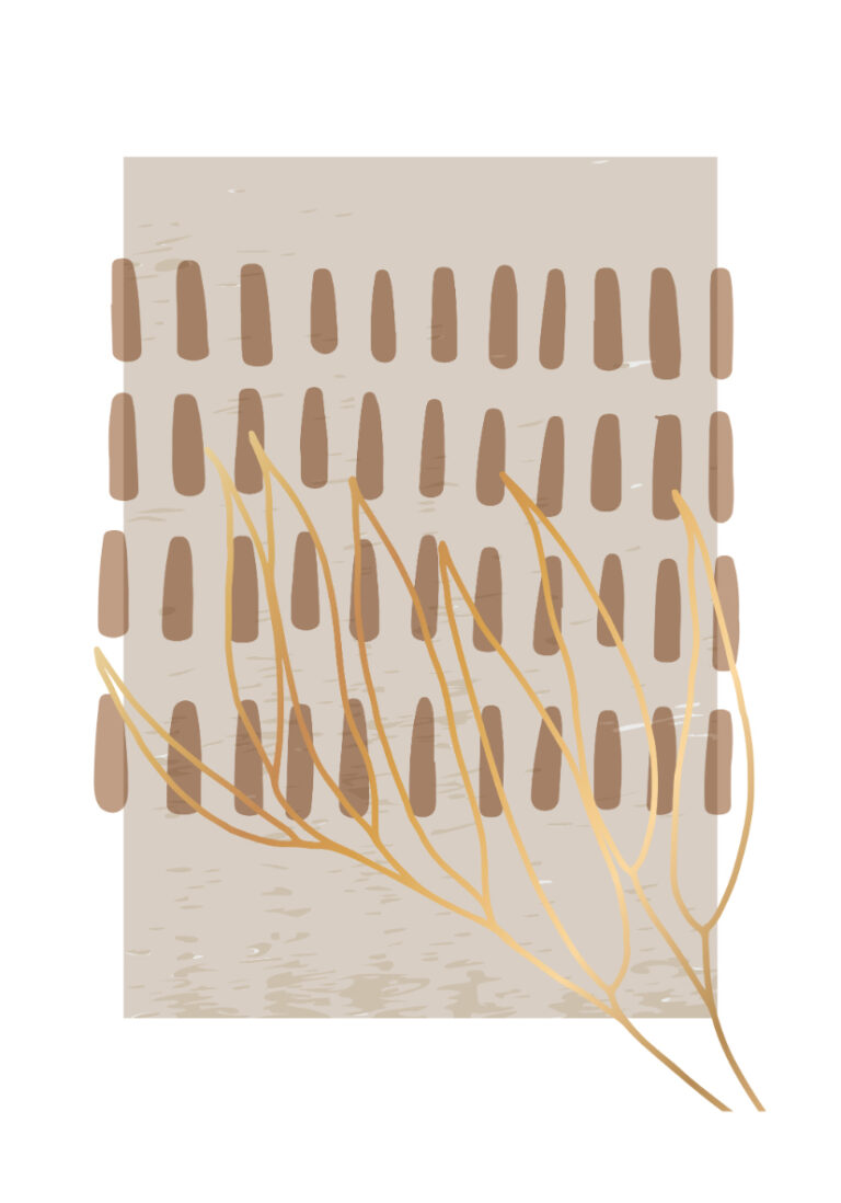 Ilustración abstracta botánica minimalista