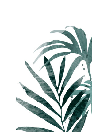 Ilustración de hojas tropicales en acuarela