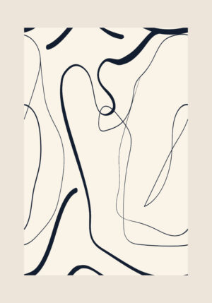 Dibujo minimalista en línea abstracta