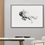 Arte de caballo en tinta negra abstracta