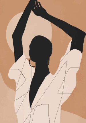 Obra minimalista de silueta abstracta