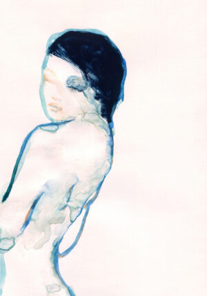 Retrato en acuarela con tonos suaves