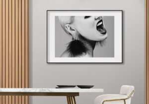 Retrato elegante en blanco y negro