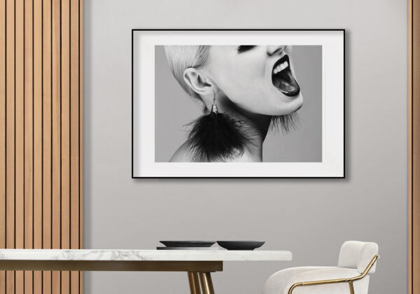 Retrato elegante en blanco y negro