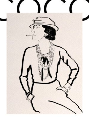 Retrato artístico en estilo lineal clásico