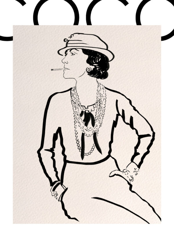 Retrato artístico en estilo lineal clásico