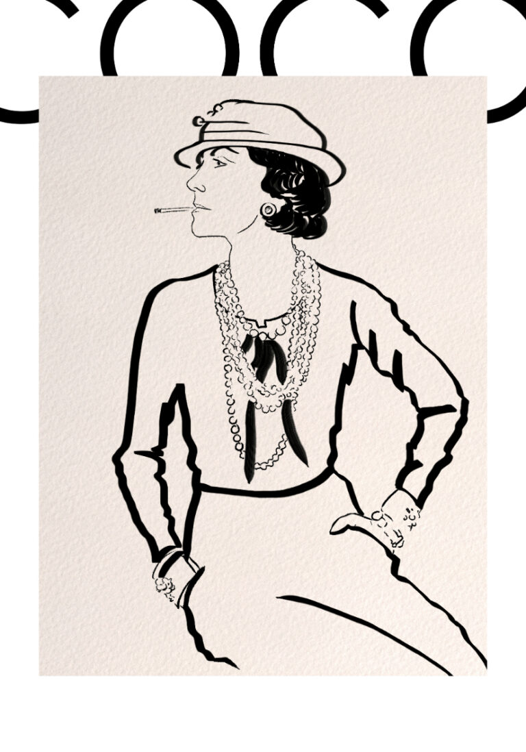 Retrato artístico en estilo lineal clásico