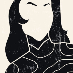 Ilustración minimalista de retrato abstracto