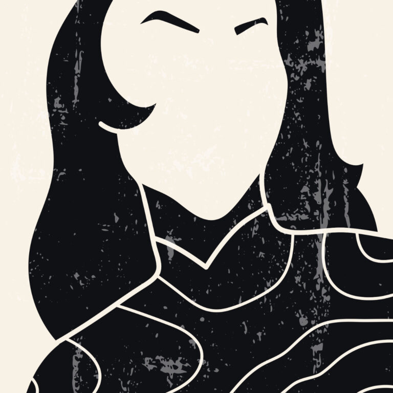 Ilustración minimalista de retrato abstracto