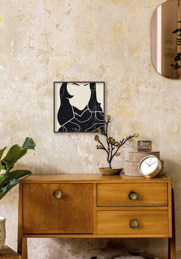 Ilustración minimalista de retrato abstracto