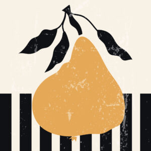 Ilustración minimalista de pera abstracta