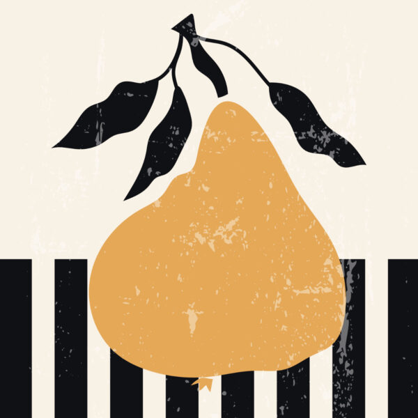 Ilustración minimalista de pera abstracta