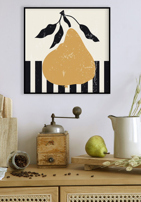 Ilustración minimalista de pera abstracta
