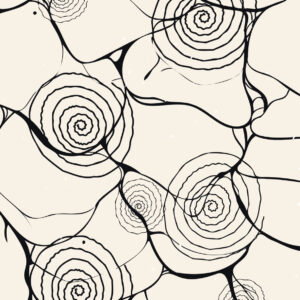 Diseño de arte lineal en espiral abstracto