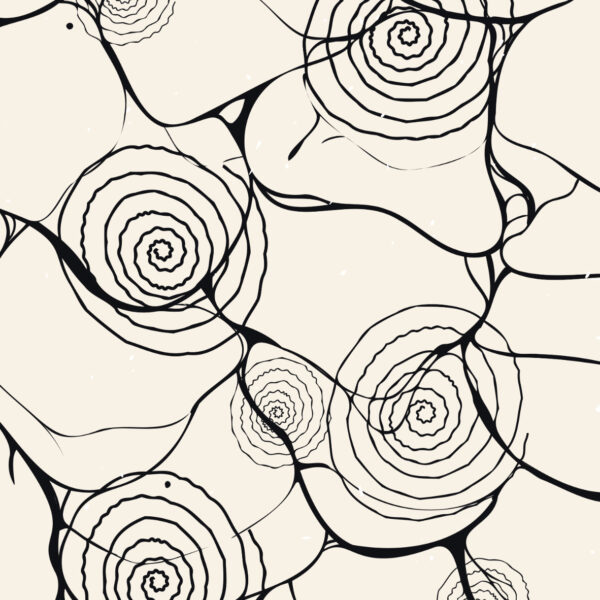 Diseño de arte lineal en espiral abstracto