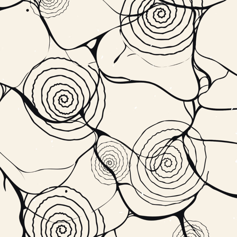 Diseño de arte lineal en espiral abstracto