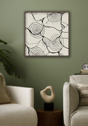 Diseño de arte lineal en espiral abstracto