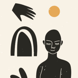 Composición de arte minimalista con formas geométricas